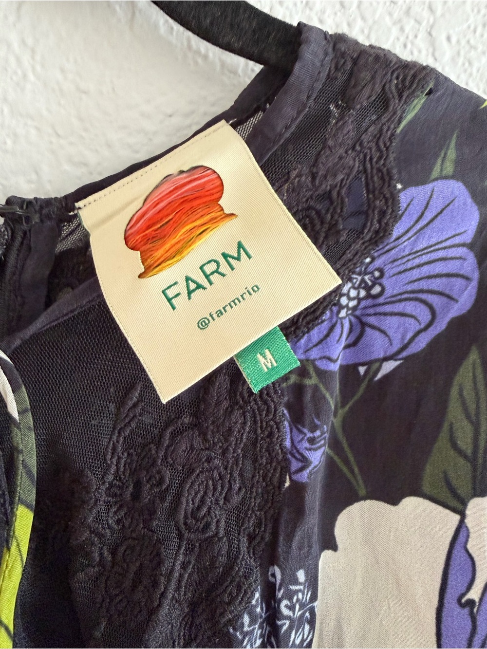 Farm Rio Soft Garden Laces Short-Sleeve Maxi Dress Medium - Picture 8 of 8